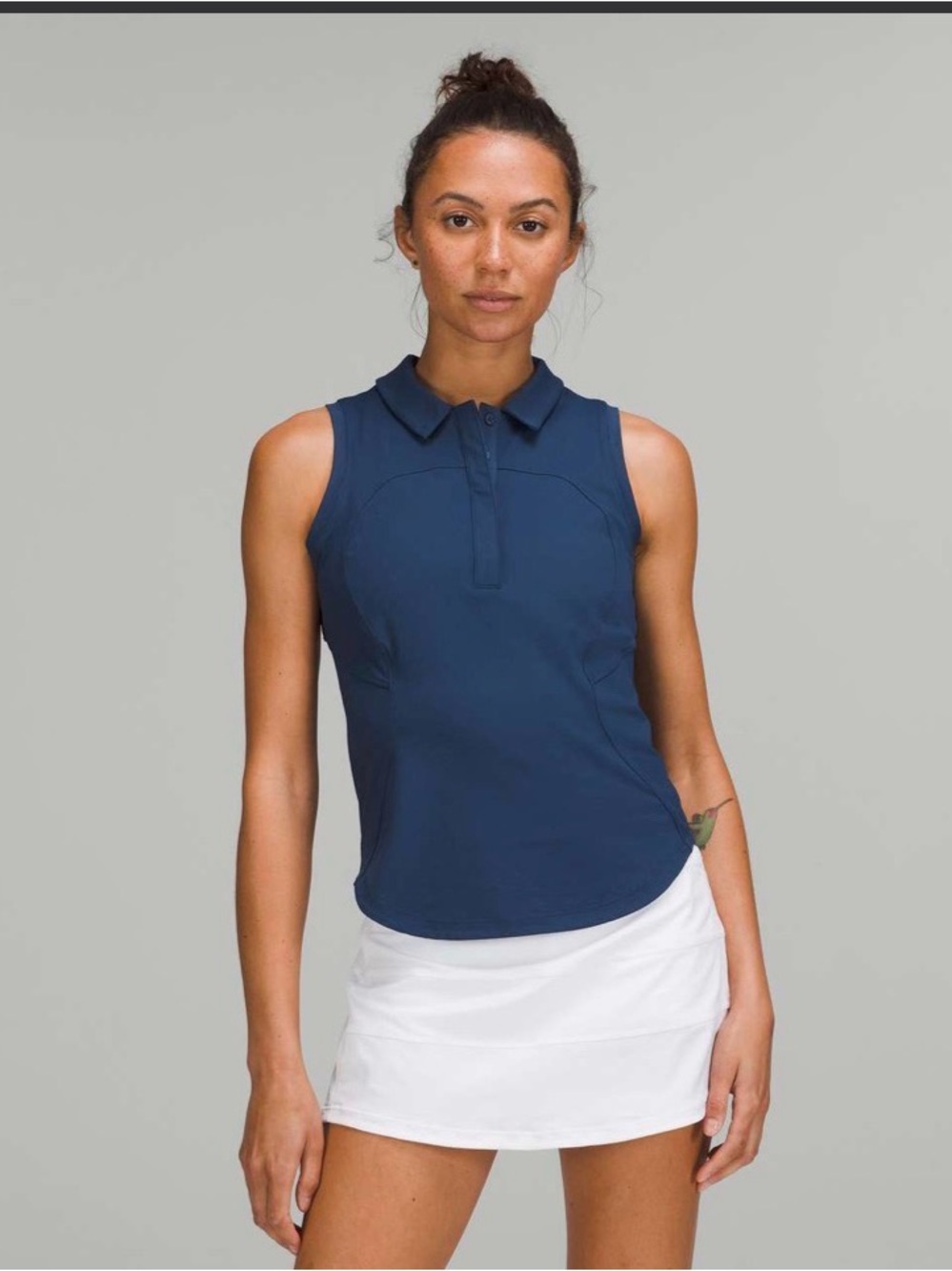 lululemon athletica Navy Sleeveless Polo Tank Top